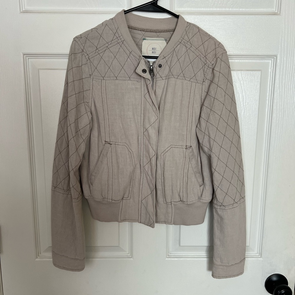 Women's Beige Quilted Jacket